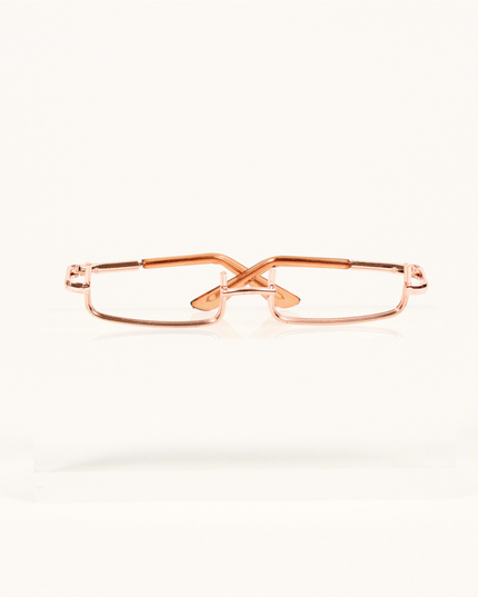 MoriCat Half Frame Metal Glasses in Gold with No Lens