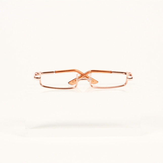 MoriCat Half Frame Metal Glasses in Gold with No Lens