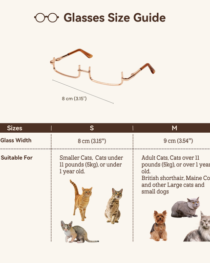 MoriCat Half Frame Metal Glasses in Gold with No Lens