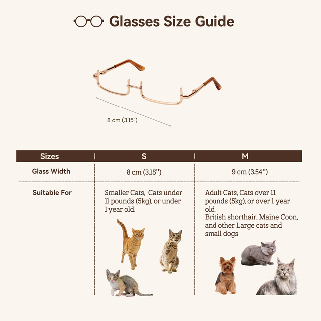 MoriCat Half Frame Metal Glasses in Gold with No Lens