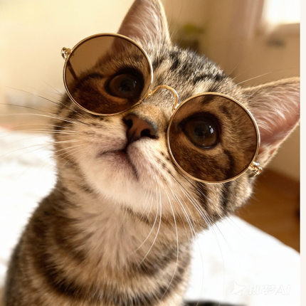 MoriCat Metal Sunglasses with Brown Lens