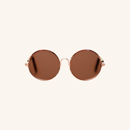 MoriCat Metal Sunglasses with Brown Lens