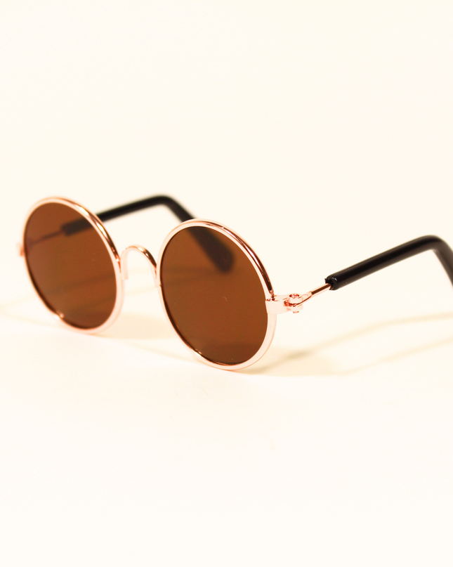 MoriCat Metal Sunglasses with Brown Lens