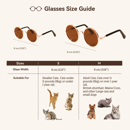 MoriCat Metal Sunglasses with Brown Lens