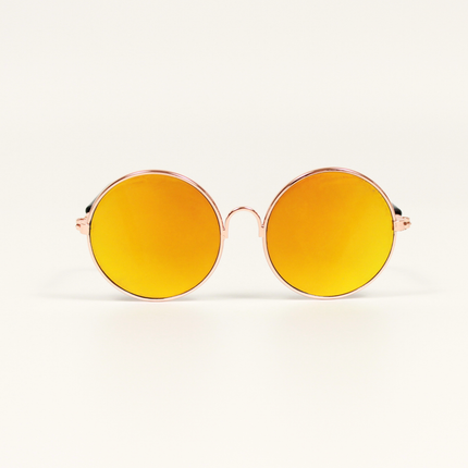 MoriCat Metal Sunglasses with Reflective Yellow Lens
