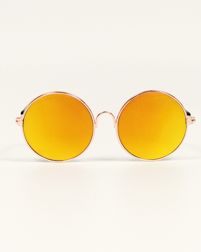 MoriCat Metal Sunglasses with Reflective Yellow Lens