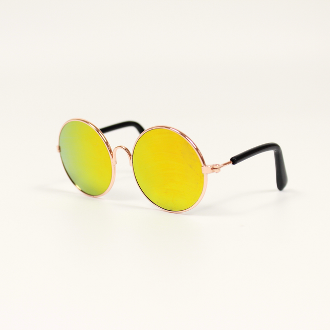 MoriCat Metal Sunglasses with Reflective Yellow Lens