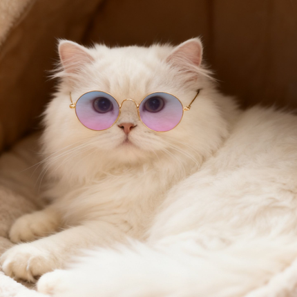 MoriCat Metal Sunglasses with Blue Pink Gradient Lens