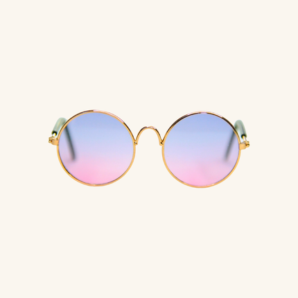 MoriCat Metal Sunglasses with Blue Pink Gradient Lens