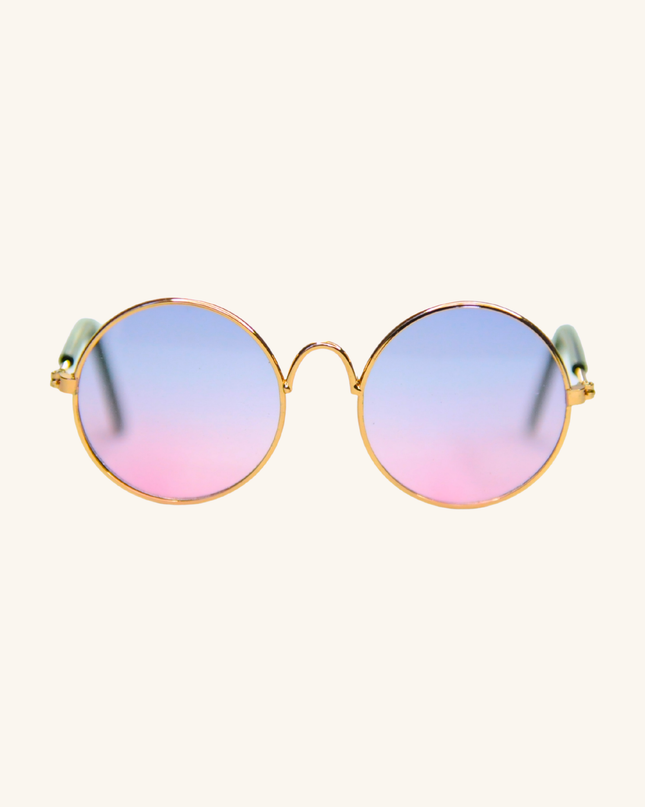 MoriCat Metal Sunglasses with Blue Pink Gradient Lens