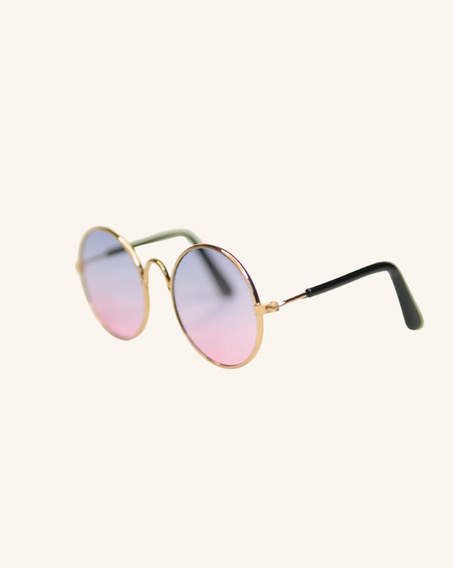 MoriCat Metal Sunglasses with Blue Pink Gradient Lens