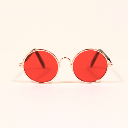 MoriCat Metal Sunglasses with Red Lens