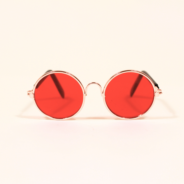 MoriCat Metal Sunglasses with Red Lens