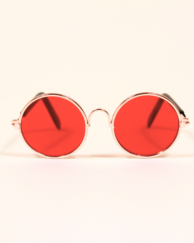 MoriCat Metal Sunglasses with Red Lens