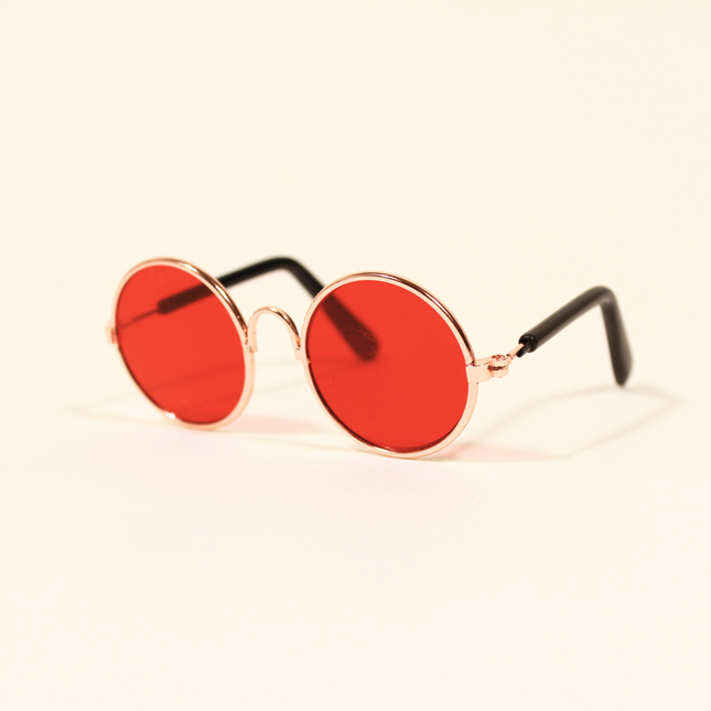 MoriCat Metal Sunglasses with Red Lens