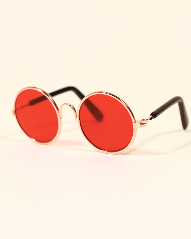 MoriCat Metal Sunglasses with Red Lens
