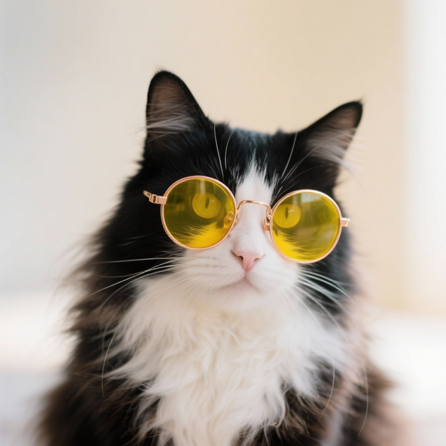 MoriCat Metal Sunglasses with Yellow Lens