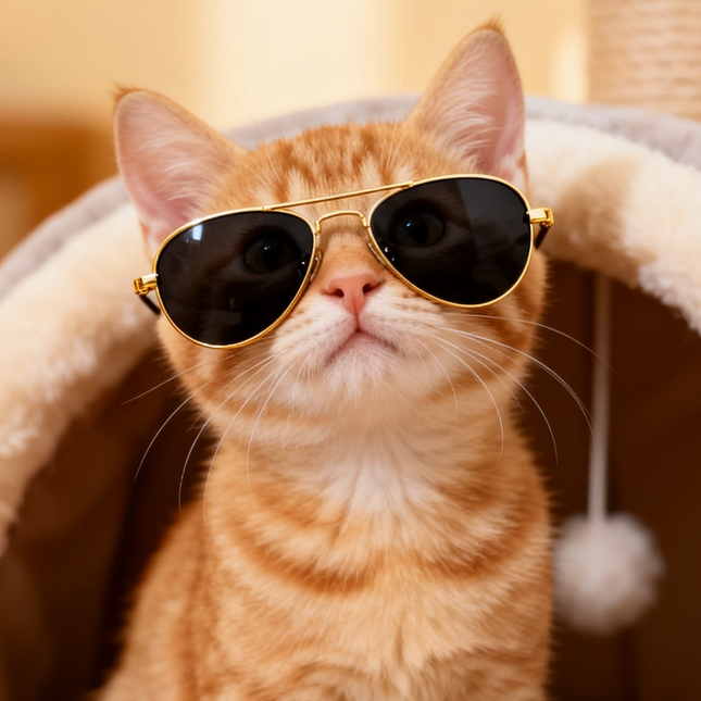 MoriCat Aviator Metal Sunglasses with Black Lens
