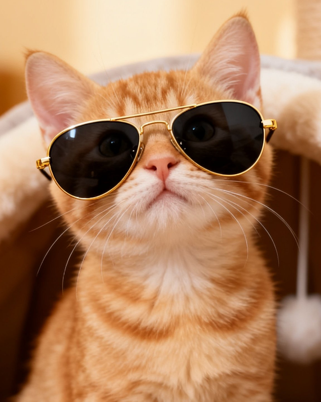 MoriCat Aviator Metal Sunglasses with Black Lens