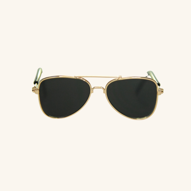 MoriCat Aviator Metal Sunglasses with Black Lens
