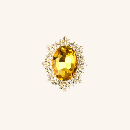 MoriCat Oval Floral Cluster Gem Charm