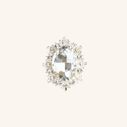MoriCat Oval Floral Cluster Gem Charm
