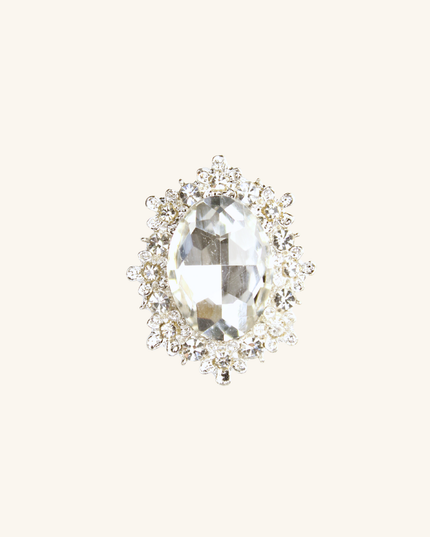 MoriCat Oval Floral Cluster Gem Charm