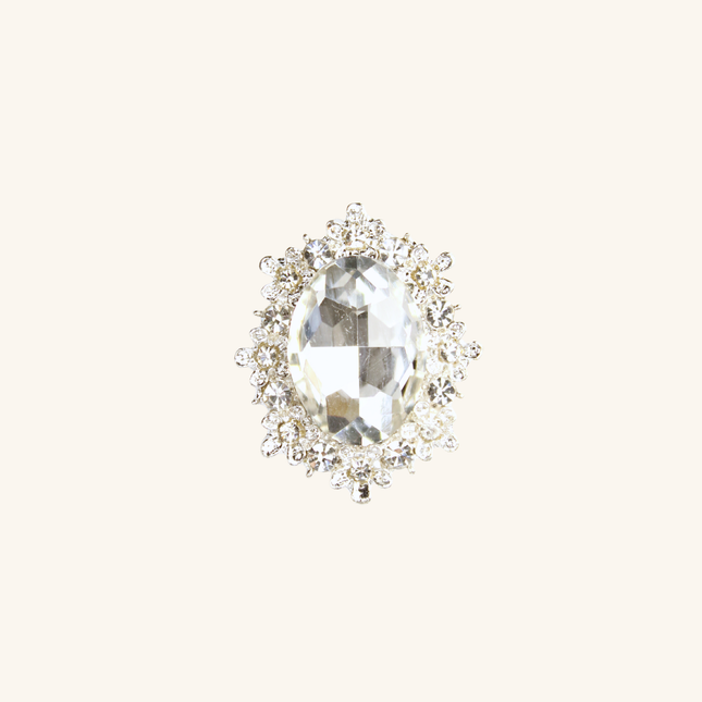 MoriCat Oval Floral Cluster Gem Charm