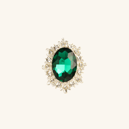 MoriCat Oval Floral Cluster Gem Charm