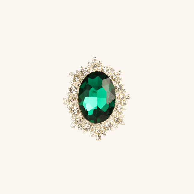 MoriCat Oval Floral Cluster Gem Charm