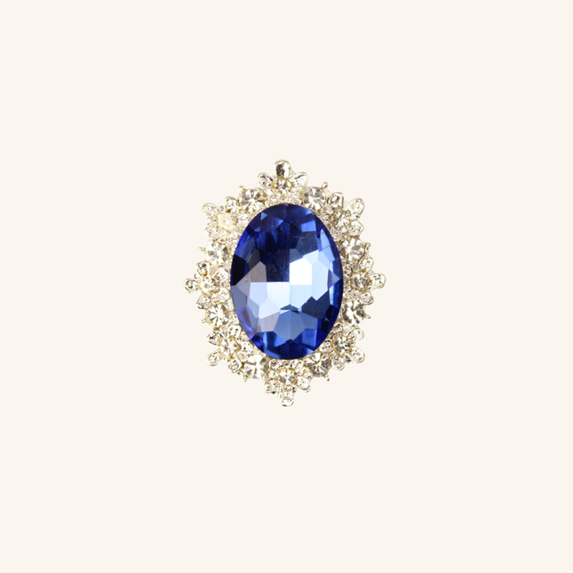 MoriCat Oval Floral Cluster Gem Charm