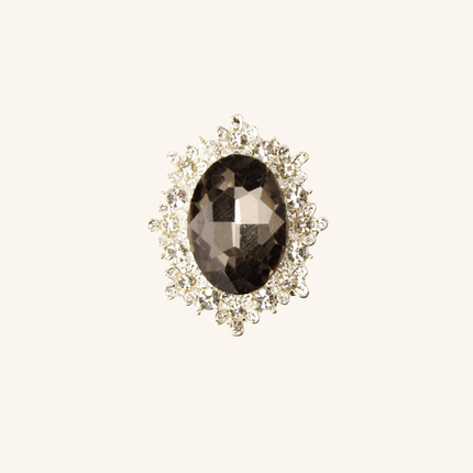 MoriCat Oval Floral Cluster Gem Charm