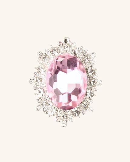 MoriCat Oval Floral Cluster Gem Charm