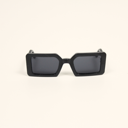 MoriCat Square Black Sunglasses with Black Frame and Black Lens