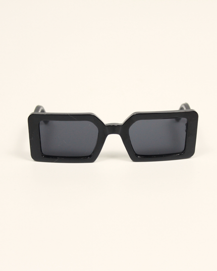 MoriCat Square Black Sunglasses with Black Frame and Black Lens