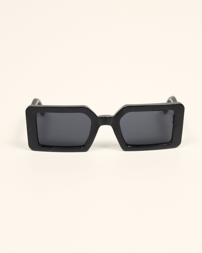 MoriCat Square Black Sunglasses with Black Frame and Black Lens