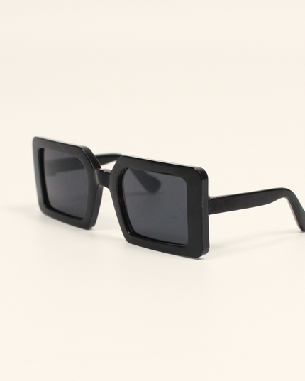 MoriCat Square Black Sunglasses with Black Frame and Black Lens