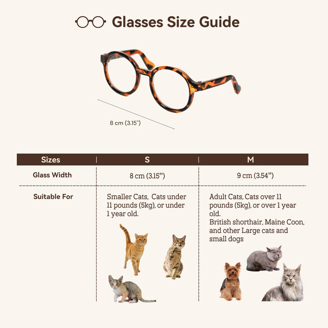 MoriCat Tortoiseshell Glasses with Clear Lens