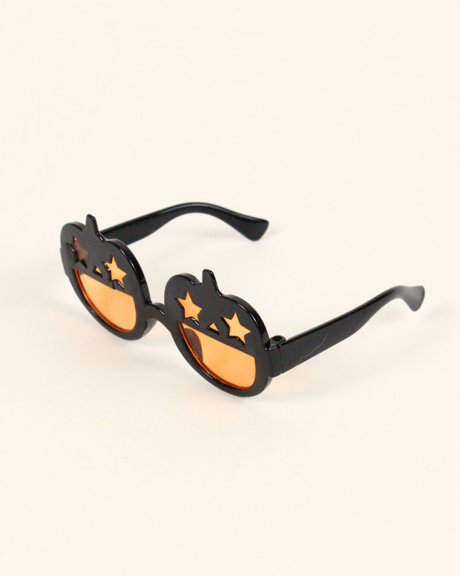 MoriCat Halloween Black Pumpkin Sunglasses with Black Lens