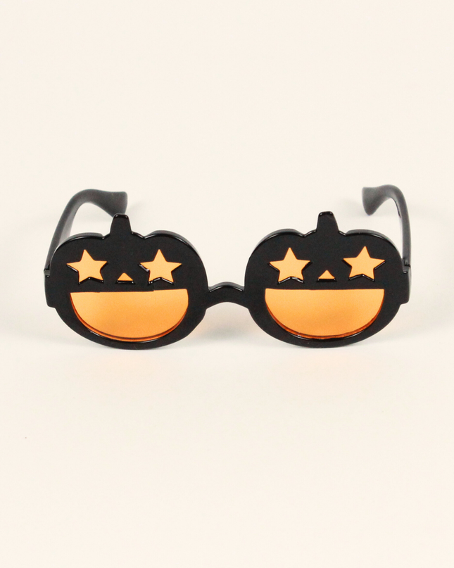 MoriCat Halloween Black Pumpkin Sunglasses with Black Lens