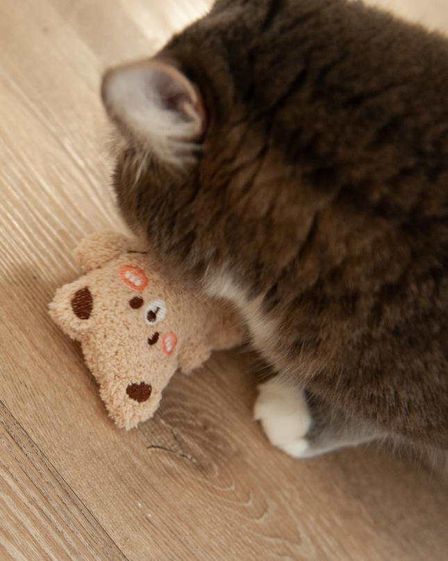 MoriCat Premium Catnip Toy — Large Beige Bear