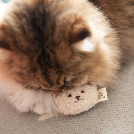 MoriCat Premium Catnip Toy — Cream Bear Head