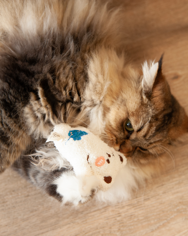 MoriCat Premium Catnip Toy — Large White Bear