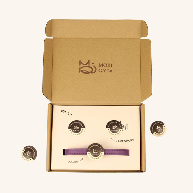 Moricat Purrmone Press Starter Kit — 5 Patches + Magnetic Buckle Collar