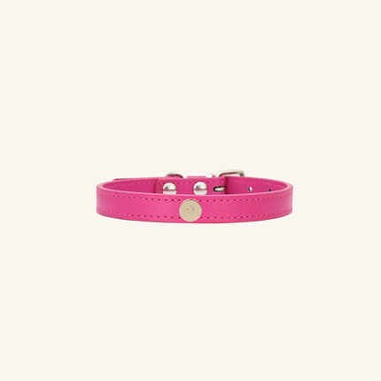 MoriCat Premium Vegan Leather Bright Pink Cat Collar