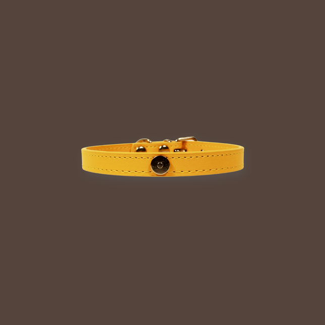 MoriCat Premium Vegan Leather Gold Cat Collar