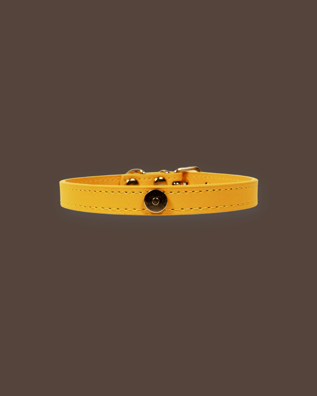 MoriCat Premium Vegan Leather Gold Cat Collar