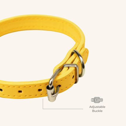 MoriCat Premium Vegan Leather Gold Cat Collar