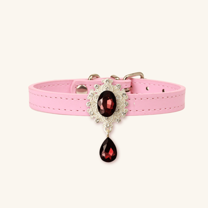 Pink Luxury Cat Collar with Interchangeable Gem Charms