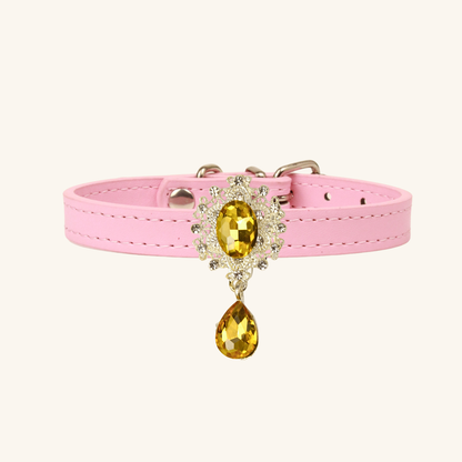 Pink Luxury Cat Collar with Interchangeable Gem Charms